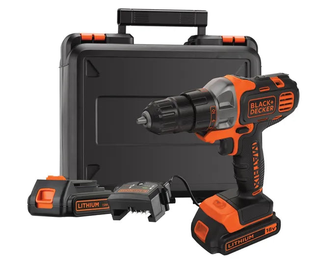 Black and Decker - Perceuse visseuse multifonction sans fil 18 V BLACK & DECKER