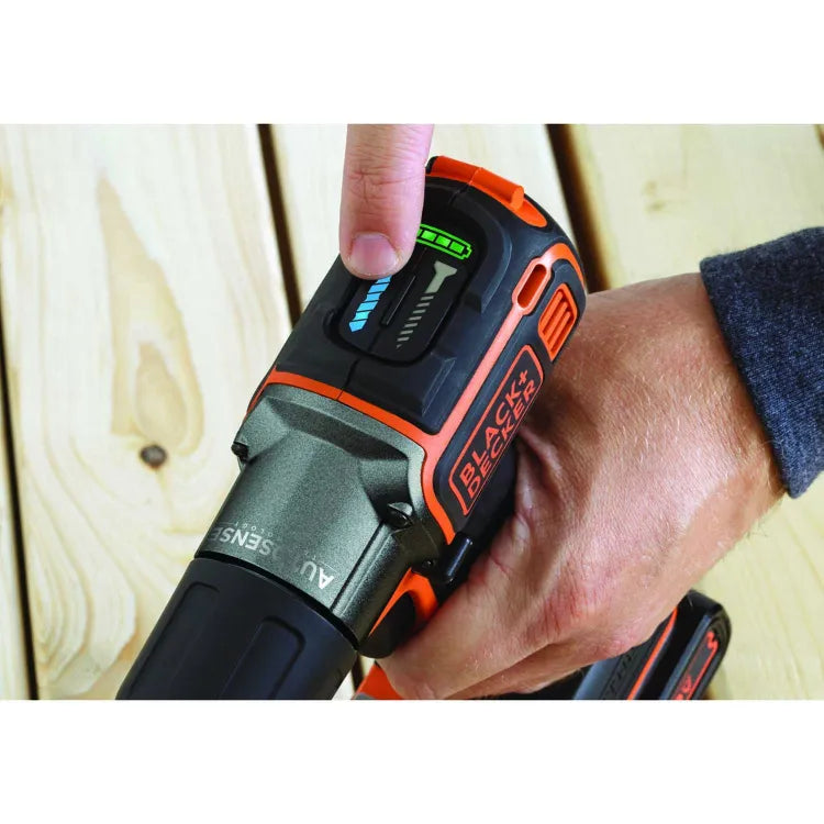 Black and Decker - Perceuse sans fil Autosense 18V 1,5Ah Li-Ion 1628 Nm - ASD18K-QW BLACK & DECKER