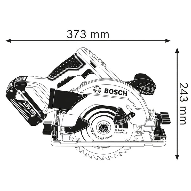 Scie circulaire 18V GKS 18V-57 G Professional + 2 batteries 4Ah + chargeur rapide + coffret L-BOXX - BOSCH - 06016A2106