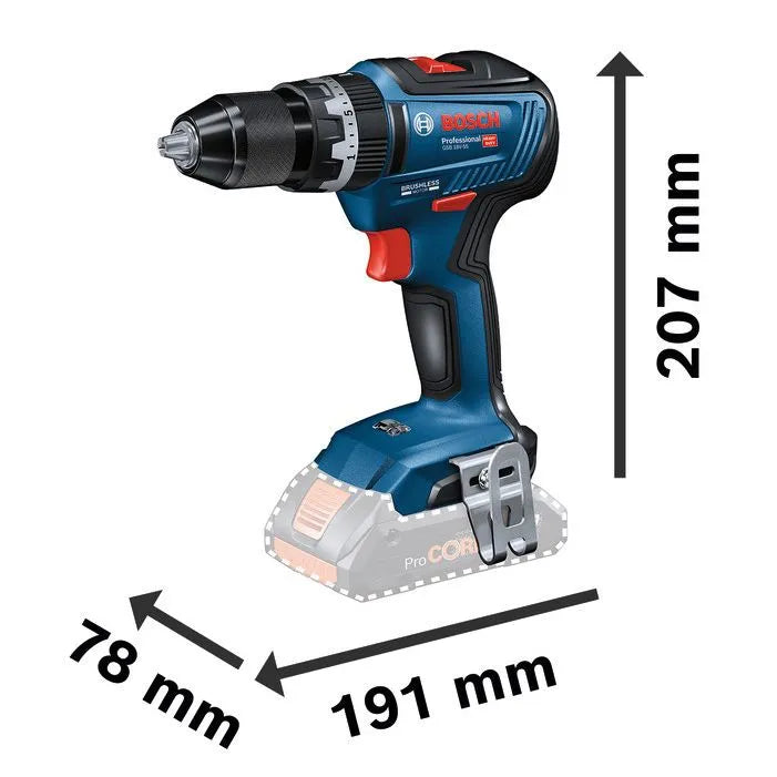 Perceuse-visseuse à percussion 18V GSB 18V-55 + 2 batteries 4Ah + chargeur + coffret L-BOXX - BOSCH - 06019H5300